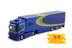 Tekno 81862 Scania R Topline 2ach Schwanenhals Koffer Auflieger Stirnimann 1:50