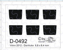 D-0492 - Decalsatz Volvo 2012 Dachluke 6 Stk. 1:87