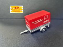 Wiking PKW Anhänger mit Plane Ideen muss man haben silber rot 1:87