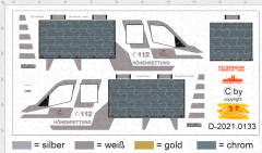 D-2021.0133 Feuerwehr Höhenrettung Sprinter FW Frankfurt am Main Bogen 1:87