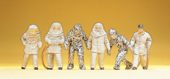 Preiser 14205 H0, Feuerwehrmänner Hitze / Strahlenschutz , 6 Figuren, handbemalt