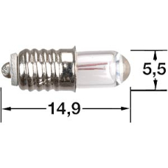 L-5518 Subminiatur Lampe 4,7 x 15 mm Sockel E 5,5 16 Volt 0,04 A 0,64 Watt