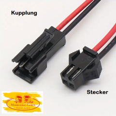 H1401w Steckverbindung Kabel Akku Kupplung / Stecker 2 Pol. schwarz