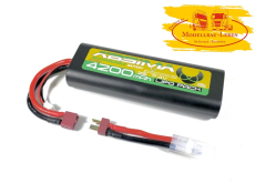 Absima 4130015 LiPo 7.4V-25C 4200 Roundcase mit T-Plug + Tamiya Adapter