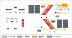 D-2021.0718 - Decalsatz Bergefahrzeug Beschriftung ADAC 1:87