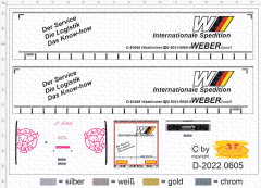 D-2022.0605 - Decalsatz Christina Seib mit Weber Auflieger- 1:87