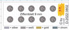 D-2022.0802 Decals Ziffernblatt 9 mm - 10 Stück 1:87