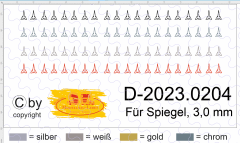 D-2023.0204 - Decalsatz Iveco Spiegel 40 Paar in 3 mm Höhe, 4 Farben - 1:87