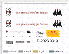 D-2023.0310 Decalsatz Osttalgie Beschriftung für Robur Planen LKW &quote;zum Guten Einkauf gut beraten&quote; mi