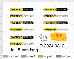 D-2024.0312 - Decalsatz Palfinger Epsilon 15 mm lang 2 x 5 Satz - 1:87