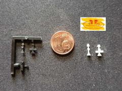 DD-522 - 3 D Druck Zubehör Zirkus Anhänger Beleuchtung mit Reflektordreieck Kennzeichenträger 1:87