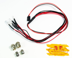 Absima 2320041 - Zubehör LED Set weiß/rot mit Aluminium Halterung