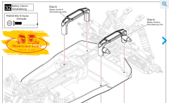 Absima Team C - TR 4019 - Minion Batteriehalter links rechts 1:10 - 1 Paar