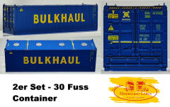 PI12381 2er Set 30&quote; Container BULKHAUL, blau 1:87
