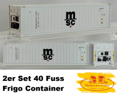 PI12402 2er Set 40&quote; Frigo Container MSC , weiß 1:87