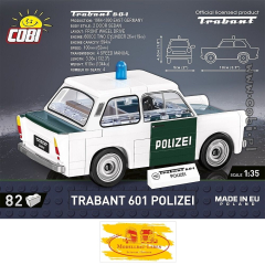 Cobi 24541 Youngtimer Collection Trabant 601 Polizei Bausatz 82 Teile
