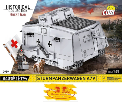 Cobi 2989 Historical Collection Great War Sturmpanzerwagen A7V Bausatz 840 Teile 2 Figur