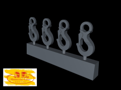 msM87 TDMS-01056 3D Resindruck Zubehör Haken Set Maxi LKW 4 Stück 1:87