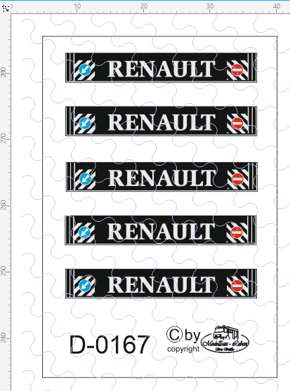 D-0167 - Decalsatz Renault Schmutzlappen 5 Stück 1:87
