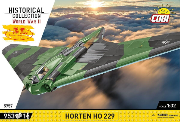 Cobi 5757 Historical Collection WW2 Horten Ho 229 Flugzeug Bausat 953 Teile 1 Figuren