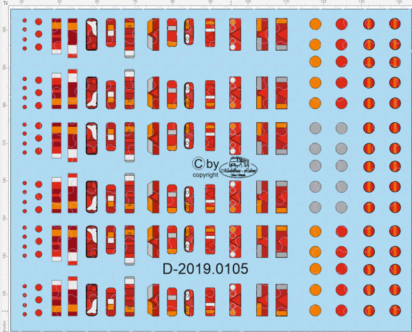 D-2019.0105 Decalsatz Sortiment an verschiedenen Rücklichtern 1:87