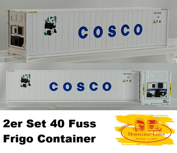 PI12403 2er Set 40" Frigo Container COSCO , weiß 1:87