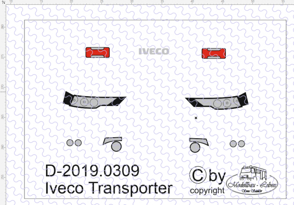 D-2019.0309 - Decalsatz Scheinwefer Iveco Transporter 1:87