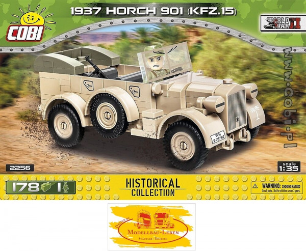 Cobi 2256 Historical Collection World War II 1937 Horch 901 kfz.15 Bausatz 185 Teile 1 Figur