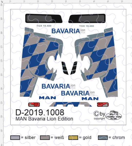 D-2019.1008 - Decalsatz Bavaria Lion Edition für MAN Zugmaschine - 1 Stück - 1:87