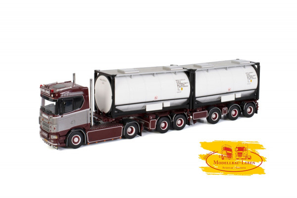 WSI 01-3607 Roling; Scania S CS20N Combi Trailer 2+3 AXLE mit 2x 20 Ft Container - 5 Achs 1:50