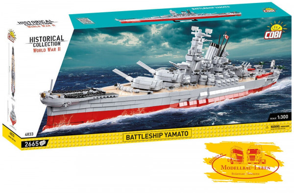 Cobi 4833 Battleship Yamato - Historical Collection - 2665 Teile Maßstab 1:300