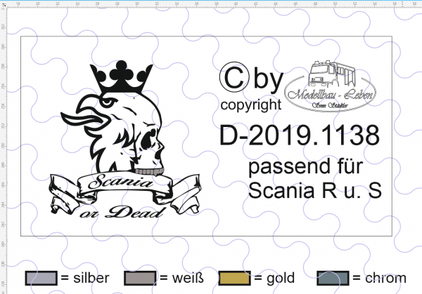 D-2019.1138 - Decalsatz Scania R oder S für Fahrhaus Rückwand "Scania or Dead" Vers. 2 - 1