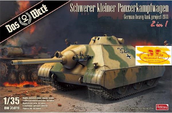 Das Werk DW35019 Bausatz Schwerer kleiner Panzerkampfwagen Projekt 1944 Maßstab 1:35