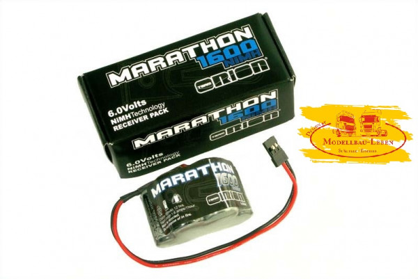 Absima ORI12227 Marathon 1600 Receiver Pack 6.0V Standard Hump NiMH w/Universal Plug 24 AWG