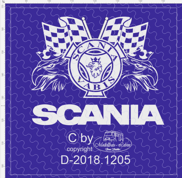 D-2018.1205 - Decalsatz Scania Rückwand Fahrerhaus 1 Stück 1:87