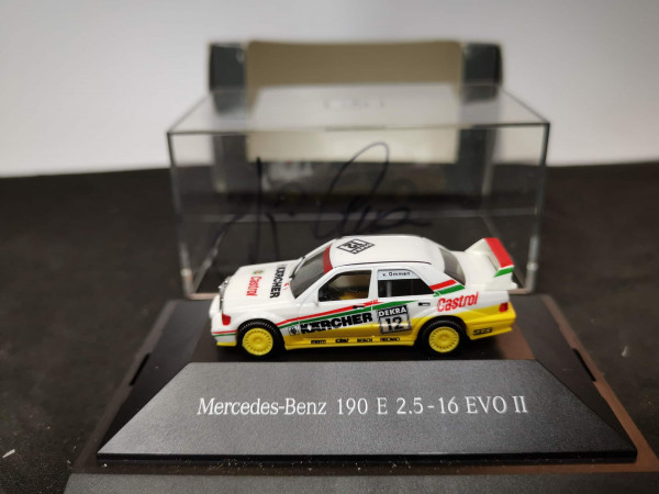 Herpa Mercedes-Benz 190 E 2.5-16 EVO II mit Original Autogramm - 1:87
