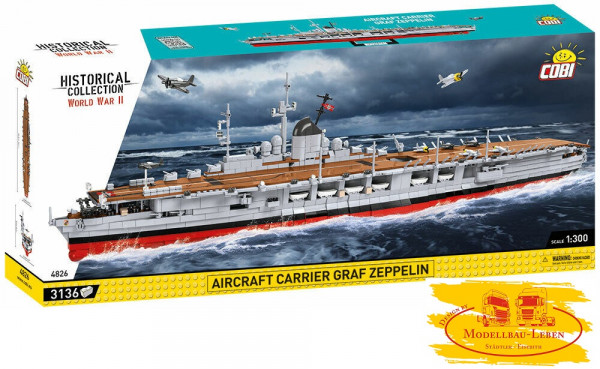 Cobi 4826 Aircraft Carrier Graf Zeppelin Schiff Flugzeugträger - 3136 Teile Bausatz Maßstab 1:300