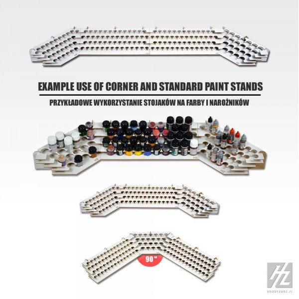 Hz - S2Ns Hobby Zone Modular Workshop System Organizer großer Eck-Farbständer 49 x für 26 mm 1 Stk