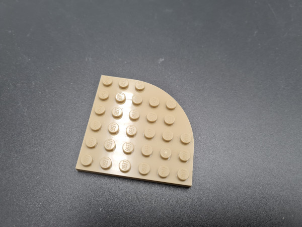 Noppenstein Platte 6x6 Noppen Ecke abgerundet (Lego 6033) 1 Stück