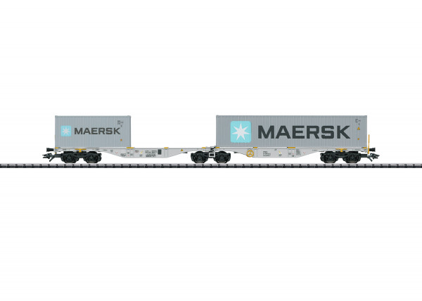 Trix 24801 Spur H0 Doppel-Containertragwagen Bauart Sggrss 80 mit Maersk Container, Neu in OVP