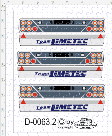D-0063.2 Rückleuchten Heck Limtec LED - Decalsatz 3 Stück 1:87