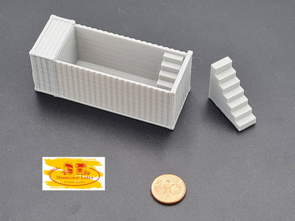 PMM 050 - 3D PLA Druck Pool Container Mit Treppe und Gegenstromanlage - 1 Stück 1:87