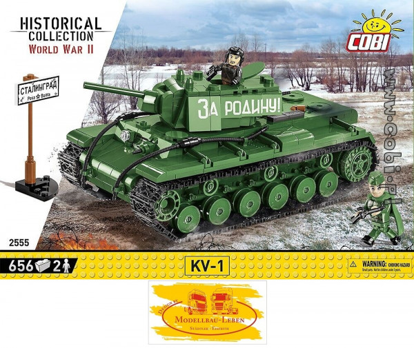 Cobi 2555 Historical Collection World War II KV-1 Bausatz 590 Teile 2 Figuren