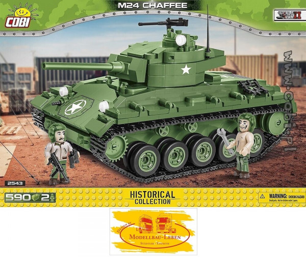 Cobi 2543 Historical Collection World War II M24 Chaffee Bausatz 588 Teile 2 Figuren