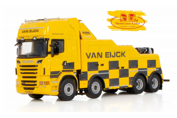 WSI 01-3524 Van Eijck SCANIA R6 TOPLINE 8X4 FALKOM Wrecker 1:50