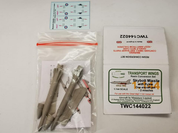 TWC144022 Skybolt Missile with Pylon One Aircraft Set - 2 missiles 1:144