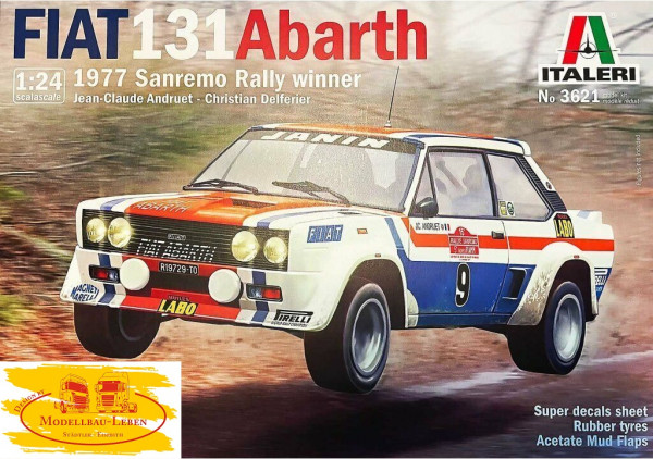 Italeri 3621 1:24 Fiat 131 Abarth'77 SanRemo RallyWin Bausatz