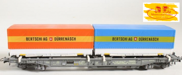 Roco 46365 Taschenwagen mit 2 Wechselbrücken Bertschi AG der SBB 1:87
