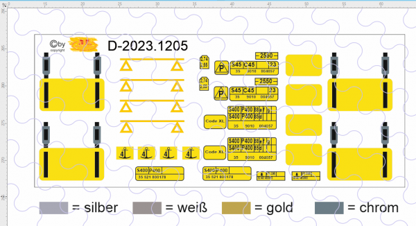 D-2023.1205 Decalsatz Wechselbrücken Beschriftungen 1:87