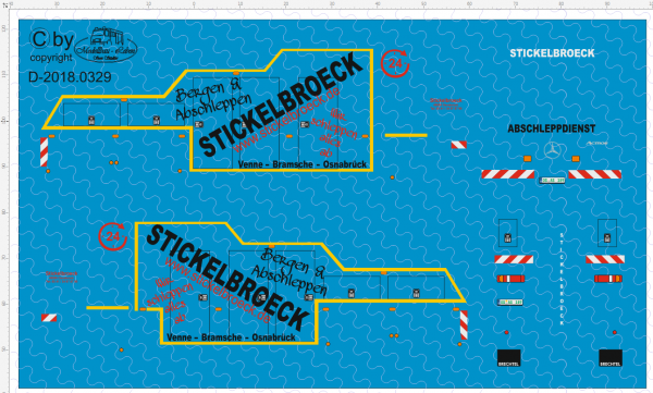 D-2018.0329 - Decalsatz Wrecker Empl Bergefahrzeug Beschriftung Stickelbroeck -1:87